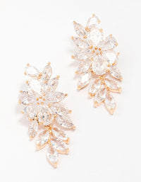 Gold Flower Cluster Drop Earrings - link has visual effect only