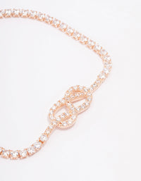 Rose Gold Cubic Zirconia Twisted Bracelet - link has visual effect only