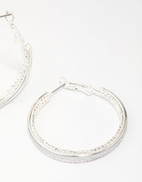 Silver Diamante Large Hoop Earrings - link has visual effect only