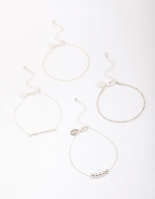 Silver Charm Bracelet 5-Pack