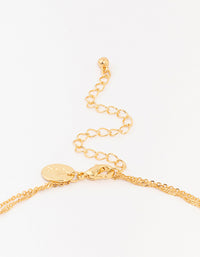 Gold Plated Brass Cubic Zirconia Cross Coin Layered Necklace - link has visual effect only