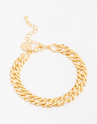 Gold Plated Bold Chain Bracelet - link has visual effect only