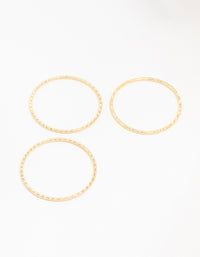 Gold Plated Texture Bangle 3-Pack - link has visual effect only