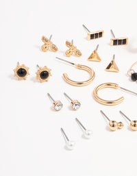 Gold Mixed Stud Earring Pack - link has visual effect only