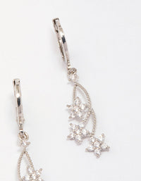 Rhodium Cubic Zirconia Celestial Hoop Earrings - link has visual effect only