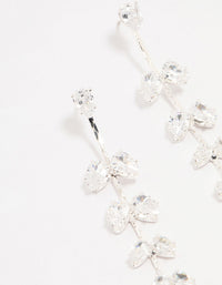 Silver Cubic Zirconia Petal Stem Drop Earrings - link has visual effect only