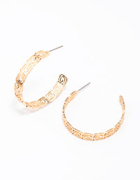 Gold Textured Spiral Hoop Earrings - link has visual effect only