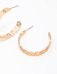 Gold Textured Spiral Hoop Earrings - link has visual effect only