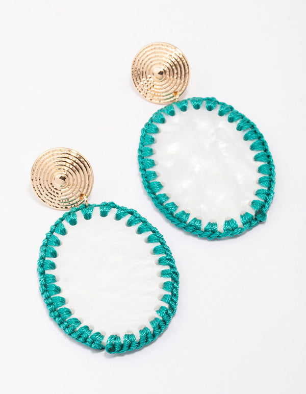 Oval Woven Drop Earrings