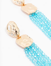 Turquoise Beaded Tassel Drop Earrings - link has visual effect only