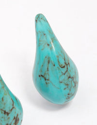 Blue Semi-Precious Teardrop Stud Earrings - link has visual effect only