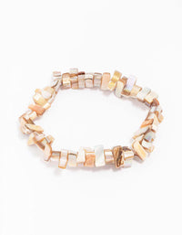 Neutral Mixed Bead Stretch Bracelet - link has visual effect only