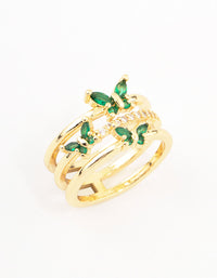 Gold Triple Butterfly Band Ring - link has visual effect only