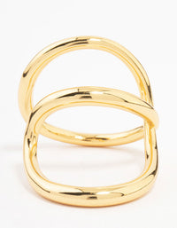 Gold Plated Elongated Wrap Ring - link has visual effect only