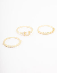 Fine Gold Plated Marquise Stacking Rings 3-Pack - link has visual effect only