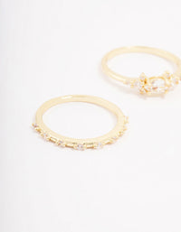 Fine Gold Plated Marquise Stacking Rings 3-Pack - link has visual effect only