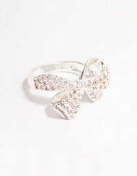 Silver Plated Precious Bow Ring - link has visual effect only