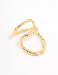 Gold Plated Elongated Wrap Ring - link has visual effect only