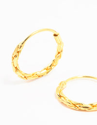 Gold Plated Sterling Silver Twisted Hoop Earrings - link has visual effect only