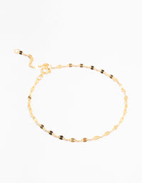 Gold Plated Sterling Silver Chain Bracelet & Anklet - link has visual effect only