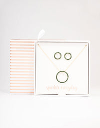 Gold Diamante Open Circle Jewellery Set - link has visual effect only