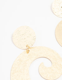 Gold Textured Swirling Drop Earrings - link has visual effect only