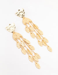 Gold Molten Flower & Petal Drop Earrings - link has visual effect only