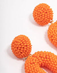 Orange Beaded Oval Drop Earrings - link has visual effect only