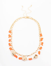 Gold Layered Mixed Beaded Necklace - link has visual effect only