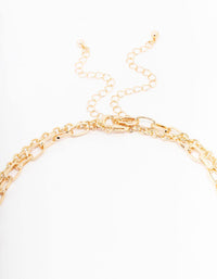 Gold Layered Mixed Beaded Necklace - link has visual effect only