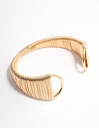 Gold Wire Wrapped Textured Wrist Cuff - link has visual effect only