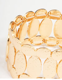 Gold Molten Mixed Oval Stretch Bracelet - link has visual effect only