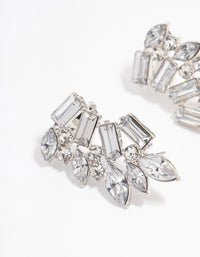 Silver Diamante Wing Cuff Stud Earrings - link has visual effect only