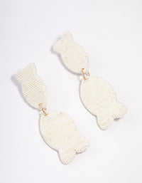 Raffia Texture Double Fish Drop Earrings - link has visual effect only