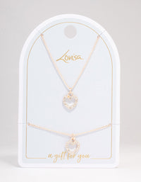 Rose Gold Heart Diamante Jewellery Set - link has visual effect only