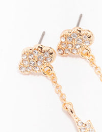 Gold Diamante Cloud & Lightning Drop Earrings - link has visual effect only