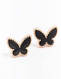 Gold Butterfly Charm Stud Earrings - link has visual effect only