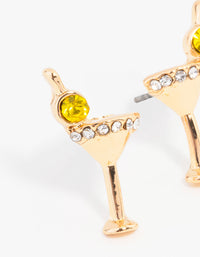 Gold Martini Glass Stud Earrings - link has visual effect only