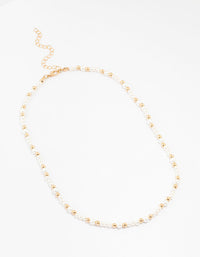 Beaded Gold And Pearl Necklace - link has visual effect only