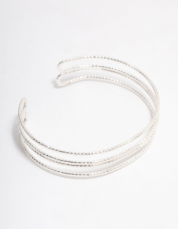 Silver Triple Open Wrist Cuff