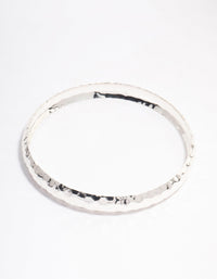 Silver Thin Hammered Bangle - link has visual effect only