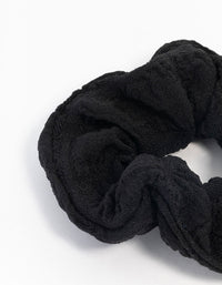 Black Fabric Seersucker Scrunchie - link has visual effect only