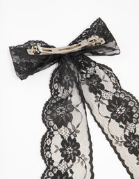 Medium Lace Fabric Bow Clip - link has visual effect only