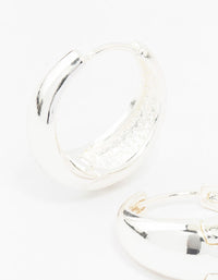 Silver Plated Large Chunky Classic Hoop Earrings - link has visual effect only