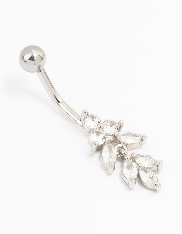 Surgical Steel Marquise Drop Belly Bar