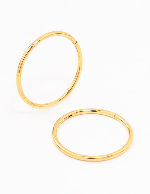 Gold Plated Titanium Sleeper Earrings 16MM