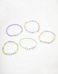 Pastel Beaded Brave Bracelet 5-Pack - link has visual effect only