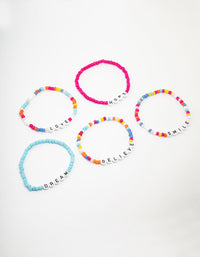 Rainbow Love & Brave Beaded Friendship Bracelet 5-Pack - link has visual effect only