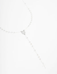 Silver Plated Mary Cross Ball Necklace - link has visual effect only