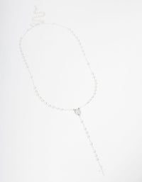 Silver Plated Mary Cross Ball Necklace - link has visual effect only